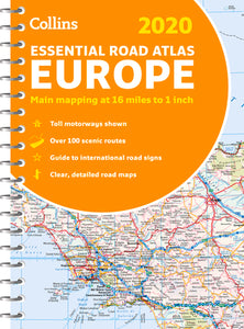 2020 Collins Essential Road Atlas Europe