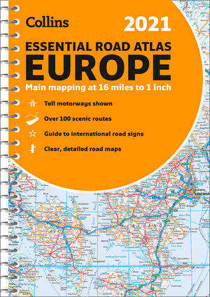 2021 Collins Essential Road Atlas Europe