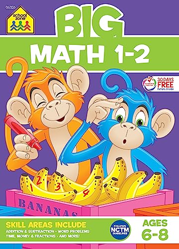 School Zone Big Math 1-2 Workbook