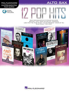 12 Pop Hits - Instrumental Play-Along Alto Sax Book/Online Audio