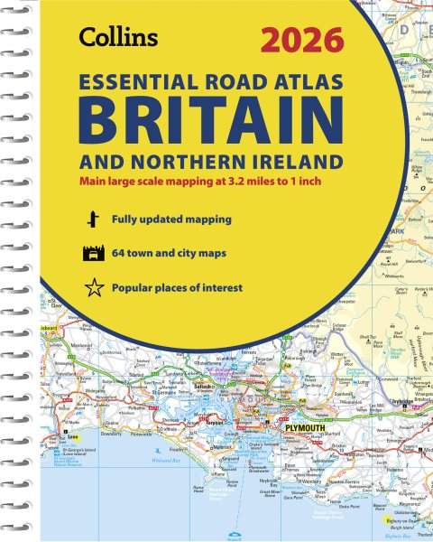 2026 Collins Essential Road Atlas Britain and Northern Ireland: A4 Spiral